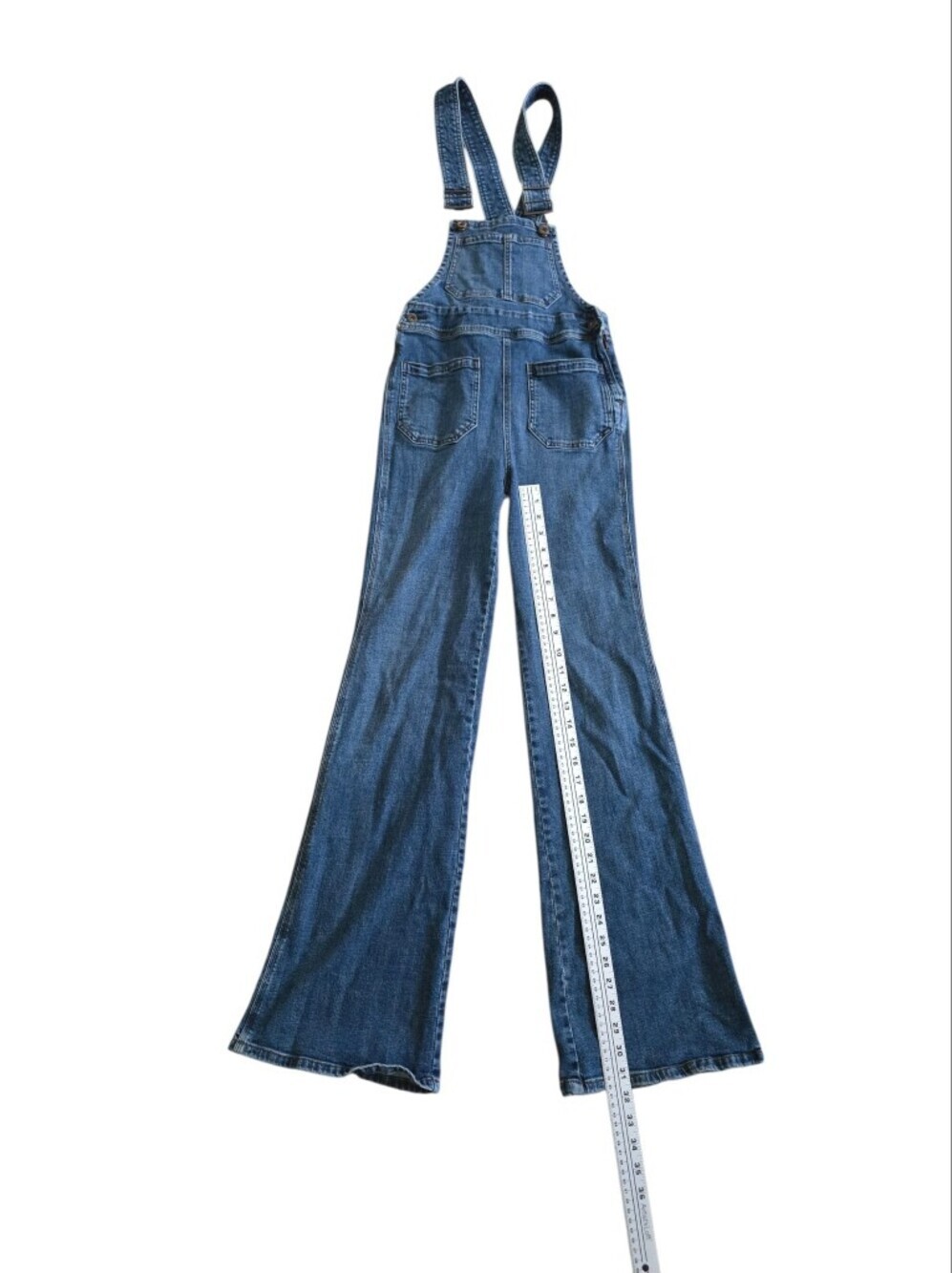 Free People Blue Denim Jean Overalls Size 26 - Picture 4 of 6